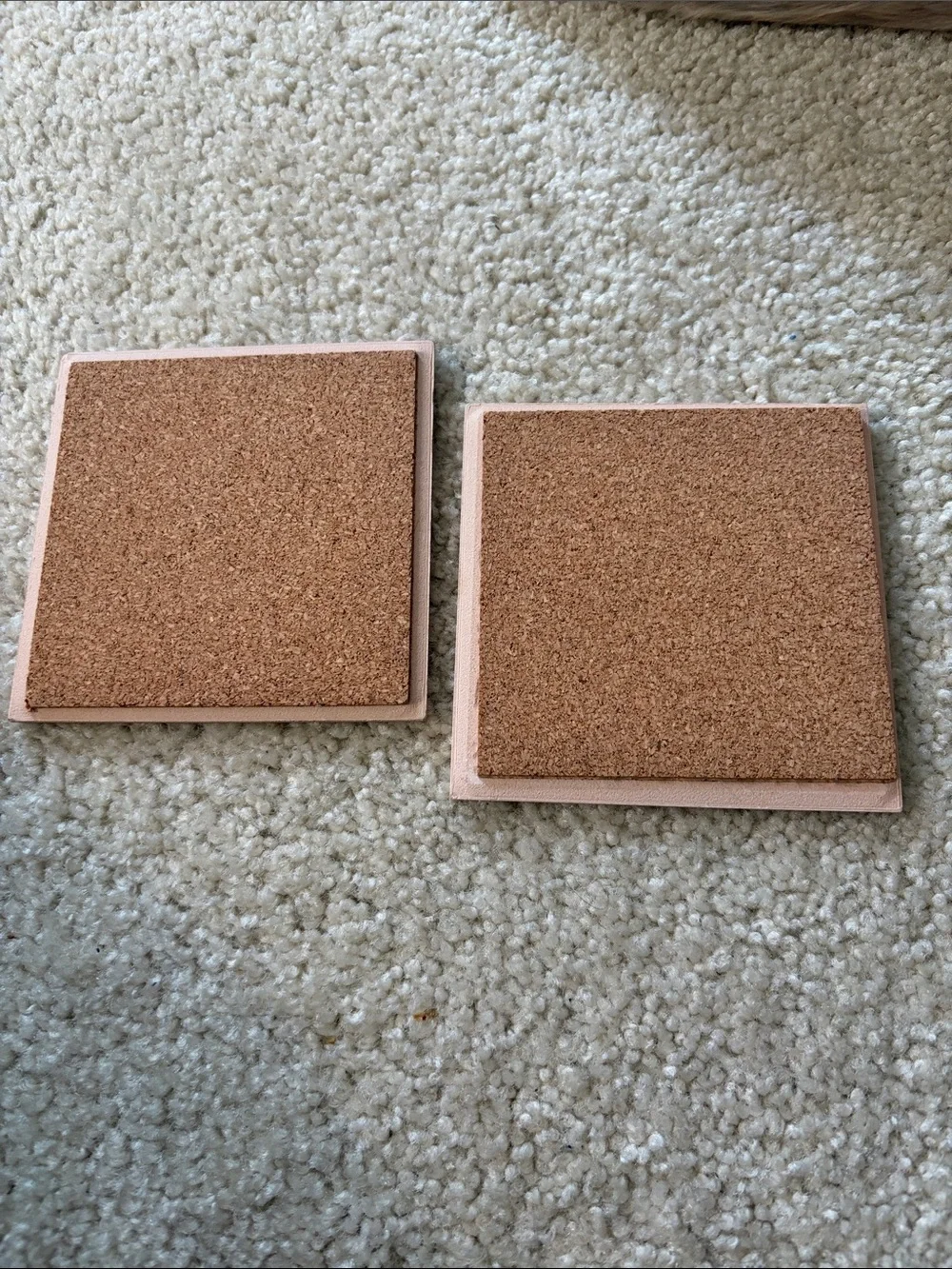 Set of 2 Humorous Ceramic Tile Coasters - Blue,Orange,Teal,White Accents - NWOT